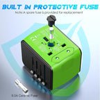ISIX International Travel Adapter Universal Power Adapter Worldwide All in One 4 USB Perfect for European US, EU, UK, AUS,Asia 200+ Countries