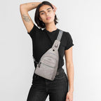 LATMAP Sling Bag For Women Faux Leather Small Casual Daypack Backpack Fanny Pack Crossbody Chest Bags Purse