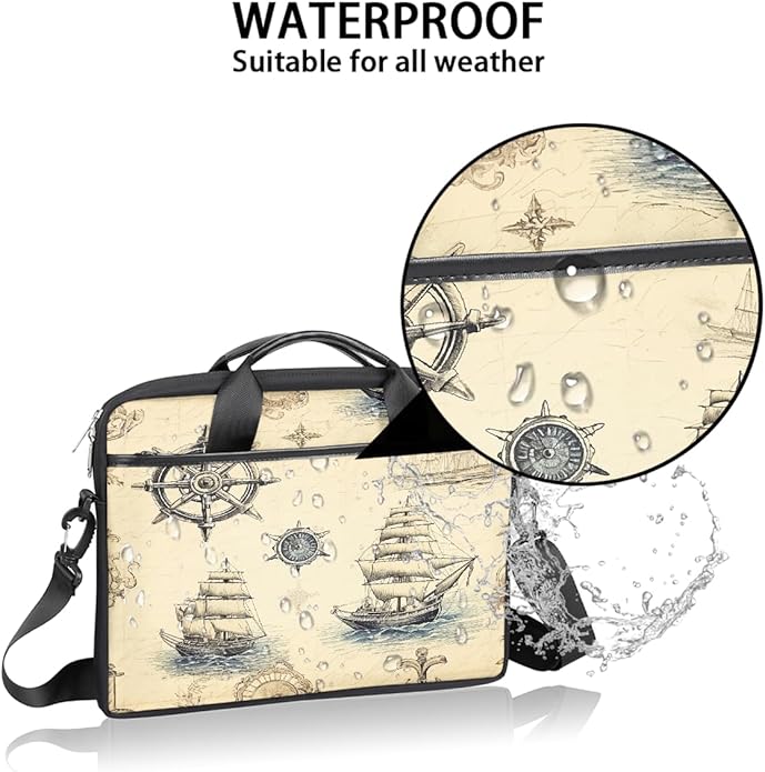 Laptop Shoulder Bag for Women Men, Waterproof Computer Case Messenger Bag Briefcase for Business Office Travel