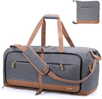 Lekesky Foldable Travel Duffel Bag for Women, 80L Large Duffle Bag with Separate Shoes Compartments & Straps, Carry On Weekend Bag for Women, Hospital, Overnight(Grey)