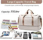 Extra Large Travel Duffle Bag,Carry on Overnight Weekend Bag with Shoes Compartment,Weekender Bags for Women for Travel Business Trips Sport Hospital