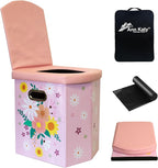 Ann Katy Upgrade XL Portable Toilet for Adults, Extra Large Portable Travel Floding Toilet, Camping Tall Toilets with Lid for Adults and Kids Compact Potty for Car,Hiking,Beach and Camping