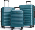 LIGHT FLIGHT Luggage Sets, 3 Piece Durable Suitcase Set with Spinner Wheels, 3 Pcs Hard Shell Lightweight Luggage with TSA Lock, Large Checked Travel Suitcases, 20/24/28 Inch,Teal Blue
