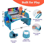 PILLANI Kids Travel Tray for Car - Road Trip Activities for Kids - Car Seat Tray for Kids Travel w/ Activity Sheets, Pens & Dry Erase Board - Toddler Road Trip Essentials & Car Accessories for Kids