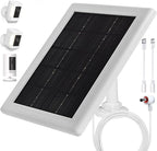 Ring Camera Solar Panel Charger,5W Solar Charger Compatible with Ring Spotlight Cam Stick Up Cam Battery Outdoor Wireless Surveillance Camera, 16.4ft Cable (White, 1 Pack)