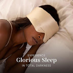 DROWSY Silk Sleep Mask - Face-Hugging, Padded Cocoon for Luxury Sleep in Total Darkness - 100% Pure Mulberry Silk (Dusty Gold)