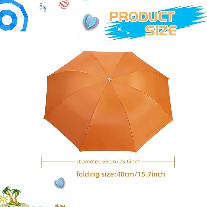 3 Pack Umbrella Hat, Sports Head Umbrella Hats for Adult Women, 26" Diameter Folding Waterproof Rainbow Fishing Headwear for Outdoor Party Beach Hiking