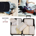 Packing Cubes, 8 Pcs Travel Packing Organizers for Suitcases, Large Capacity Travel Luggage Organizers Set includes 8 Storage Bags (Beige)