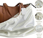 Q&J Fabric Co. 6 Pack Satin Dust Bag 15.7x19.7 inch Beige 100% Polyester Silk Bag Purse Dust Bag Shoe Bags for Closet Purse Protector Bag Dust Covers for Purses