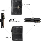Small Wallet for Women Bifold Credit Card Holder RFID Blocking with Zipper Pocket