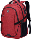 SHRRADOO Anti Theft Laptop Backpack Travel Backpacks with Combination Lock for Women Men College Backpack Computer Bag Fits 17 Inch Laptop,Wine Red