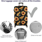 Luggage Cover Thickened 19/22/26/30 Inch Suitcase Spandex Black Protector Cover Fits Size S M L XL Travel Baggage S 19-20IN
