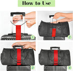 Multi Use Strong Adjustable Luggage Connector Straps for Suitcases,2 Pack Flexible Luggage Accessories Elastic Fastening Bag Strap (Red)