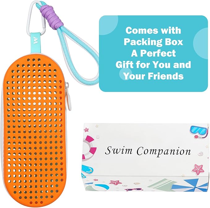 Swim Goggle Case For Swimming Goggles, Swimmer Gifts for Kids Teens Adults, Silicone Cases with Drain Hole