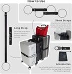Luggage Straps 3 PCS for Suitcases TSA Approved 2 Short & 1 Long Adjustable Straps with Elastic Thick Rope for Connecting Suitcases and Bags Stably with a Strap Buckle and a Bottle Clip, Black
