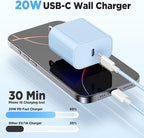 Hzevn 20W USB C Fast Charging for iPhone 17 Air/16/15 Pro Max,3Pack Colorful Mixed Charger Block with Braided Long USB C to C Cables (6/6/10ft) Compatible with iPhone16/15 Pro/15 Plus/iPad Pro