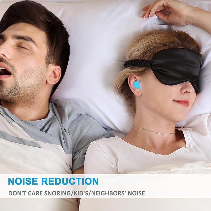 Ear Plugs for Sleeping, 20 Moldable Noise Cancelling Silicone Earplugs for Swimming, Snoring, Sleep and Studying, Blue