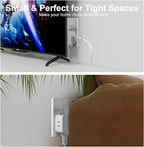 2 Prong to 3 Prong Adapter, FiiMan Multi Plug Outlet Extender 5 AC Outlet Splitter Wall Adapter Non-Grounded Outlets Expander for Japan Travel - Type A, 1875W, White (1 Pack)