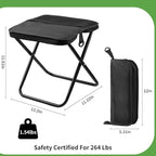 Camping Stool Collapsible Stool, Portable Folding Stool for Adults, Lightweight Foldable Stools for Outdoor Camping Hiking Fishing Travel Gardening Picnic Beach, Holds 264.5LBS(Black)