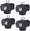 3 Way Plug Adapter - UL Listed - Outdoor Outlet Splitter 3 Prong - Electrical Outlet Extender, Wall Outlet Expander, Outdoor Heavy Duty Triple Plug Outlet Adapter
