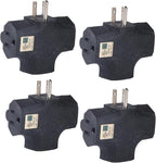 3 Way Plug Adapter - UL Listed - Outdoor Outlet Splitter 3 Prong - Electrical Outlet Extender, Wall Outlet Expander, Outdoor Heavy Duty Triple Plug Outlet Adapter