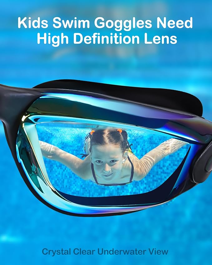 Aegend Swim Goggles for Kids Youth 3-14 Anti-Fog Anti-UV Comfort Fit Goggles for Swimming