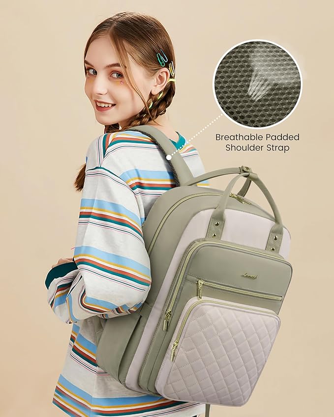 LOVEVOOK Laptop Backpack Purse for Women, 15.6" Laptop Bag for Travel with USB Port, Water Resistant Lightweight Daypacks for College Work Business, Nurse Teacher Computer Backpacks