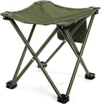 Cididu 2 Pack Camping Stool, Compact Camping Chair Portable, 13 Inch Lightweight Folding Stool Seat with Side Pocket and Carry Bag for Outdoor Hiking Fishing Picnic Beach and Lawn Party, Green