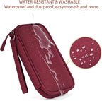 CAAORDKSO Electronic Cord Organizer Travel Case, Electronic Organizer Pouch Bag, Cable Organizer bag Pouch Electronic Accessories Case for Cable, Cord, Charger, Phone, Power Bank, Earphone (Wine Red)
