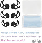 Earbud Replacement Tips Silicone Earbud Tips Ear Bud Covers Compatible with Bose Quietcomfort and Sport Headphone Ear Tips 3 Pairs S M L Black