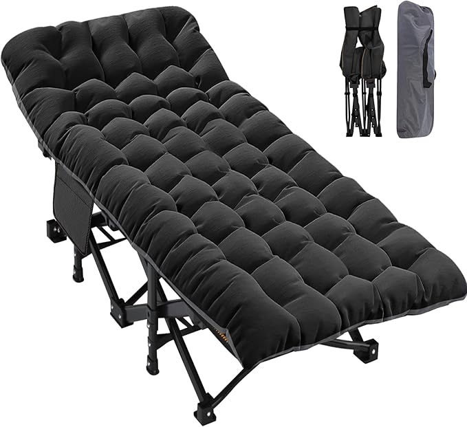 ABORON XXL Camping Cot for Adults 900LBS - 78"×32" Oversized Folding Bed with Mattress Pad, Heavy Duty 1200D Oxford Outdoor Cot with Carry Bag