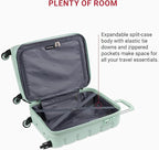 SwissGear 7366 Signature Hardside Expandable Luggage with Spinner Wheels, TSA Lock, Cup-Holder, Clearly Aqua, Carry-On 19-Inch
