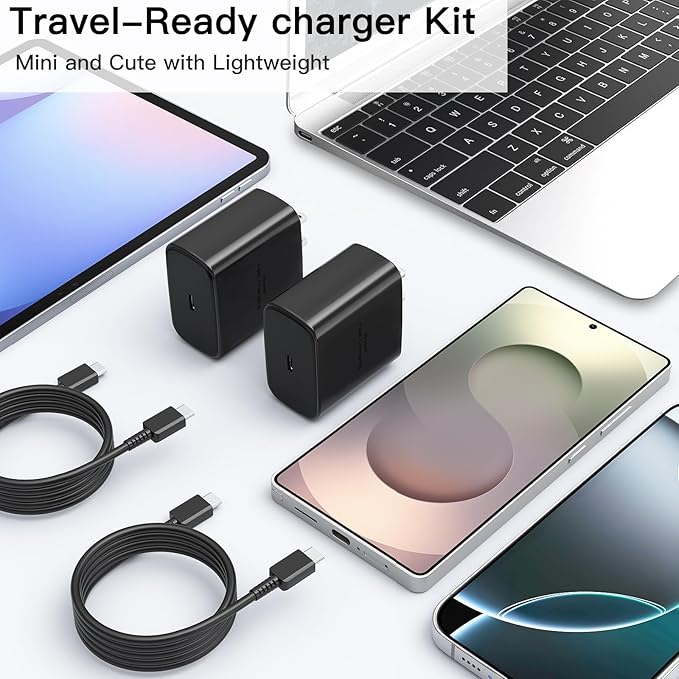 Super Fast Charger USB C,2Pack 3FT Phone USBC Cables with Type C Charger Fast Charging Blocks Compatible with Samsung Galaxy S25/S25 Ultra/S24 Ultra/S24/S23/S22/S21/iphone 17/16/15