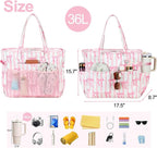 Bluboon Waterproof Beach Tote Pool Bags for Women Ladies Extra Large Carry On Bag With Wet Compartment for Weekender Travel