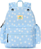 STEAMEDBUN Corduroy Kids Backpack for Girls and Boys 5-8: Girls Backpack for Elementary Kindergarten - 15 inch Cute Backpacks for Kids - Floral