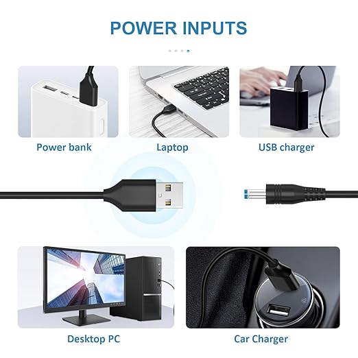 Powseed 5V Universal DC Power Cable, USB to DC Charging Cord with 13pcs Adapter Plugs for Webcam Router, Recorder, Bluetooth Speaker, Scanner, DVR, Hard Disk Box, USB-HUB etc.
