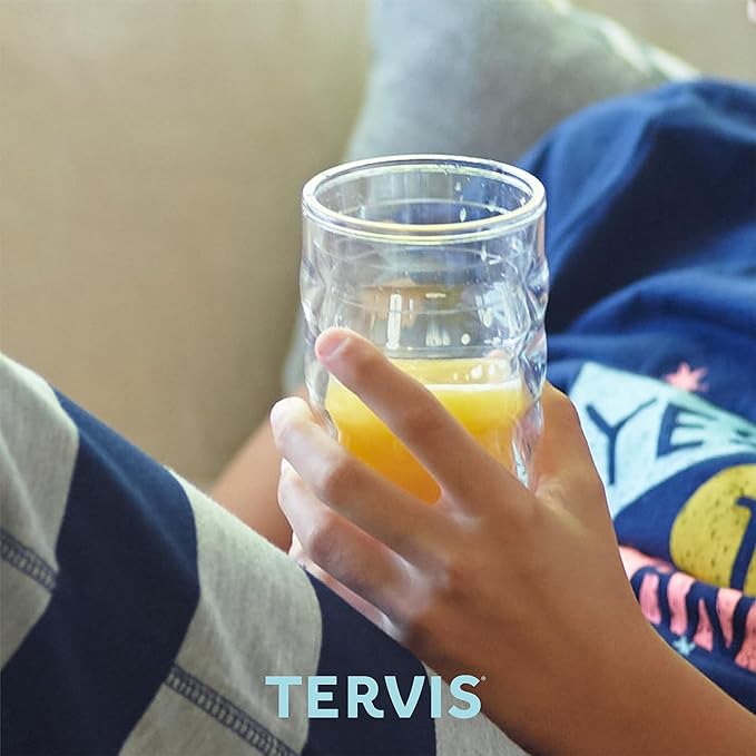 Tervis Clear & Colorful Tabletop 10oz Made in USA Double Walled Insulated Tumbler Travel Cup Keeps Drinks Cold & Hot, 10oz - 4pk, Clear