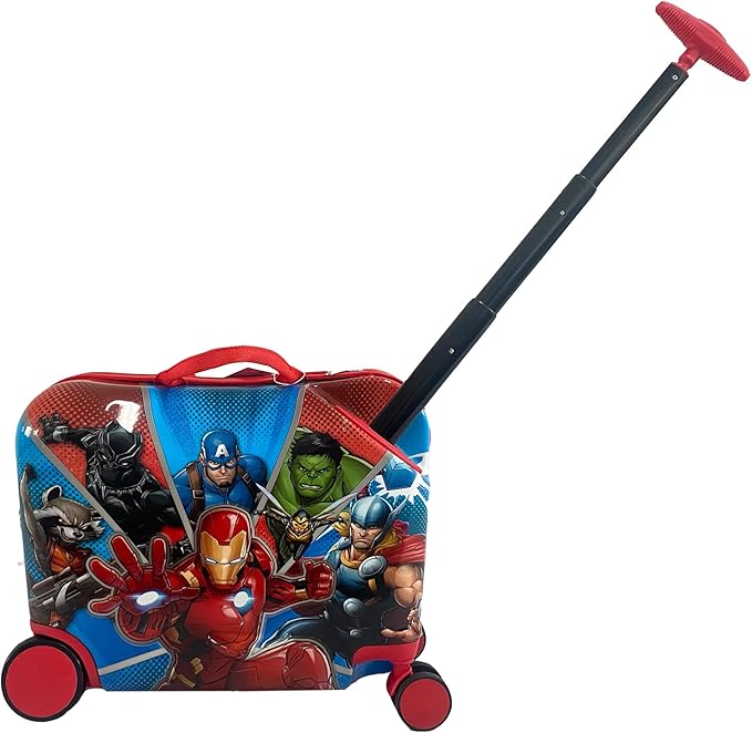 Fast Forward Marvel Heroes Ride-on Suitcase with Seat - 18" Lightweight Kids Travel Trolley