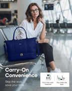 HOTOR Travel Duffel Bag - Weekender Bags for Women, Gym Tote Bags with Shoe Compartment, Carry On Overnight Bag with Toiletry Bag for Travel Essentials Travel Accessories, Dark Blue, 15.8"×18.1"×8.7"