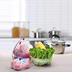 18 pack Reusable Produce Bags,Reusable produce bags for grocery,Thick Medium Pack mesh bags Washable Grogery Bags,useful for storage fruits,vegetables,toys