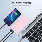 Portable Charger Power Bank 26800mah,Ultra-High Capacity Safer External Cell Phone Battery Pack,2 USB Output High Speed Charging Power bank Compatible with iPhone 17/16/15/14/13 Samsung Android-Pink