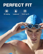 ZIONOR Swim Goggles, Upgraded G1 Polarized Swimming Goggles Anti-Fog for Adult Men Women
