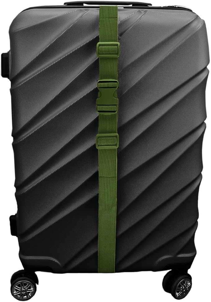 MAGARROW 65" 1.5" Utility Straps with Buckle Adjustable, 4-Pack (Army Green (4-PCS))