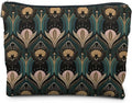 Witchy Goth Makeup Bag, Vintage 1920s Bats and Flowers Aesthetic Cosmetic Toiletry Bag for Women