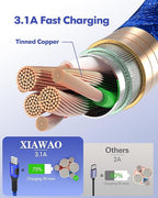 XIAWAO USB to USB C Cable, (6Pack) Type C Charger Cord Fast Charging for iPhone 17 16 15, Samsung Galaxy S25 S24 S23 A56 A36 A16 A17, Moto g, Pixel 10 9