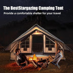 Inflatable Camping Tent with Electric Air Pump - 420D Heavy Duty Oxford - 5 Min Auto-Inflation - Panoramic Stargazing Skylight - 4 Season Luxury Glamping Cabin, 4-10 Person Multiple Sizes