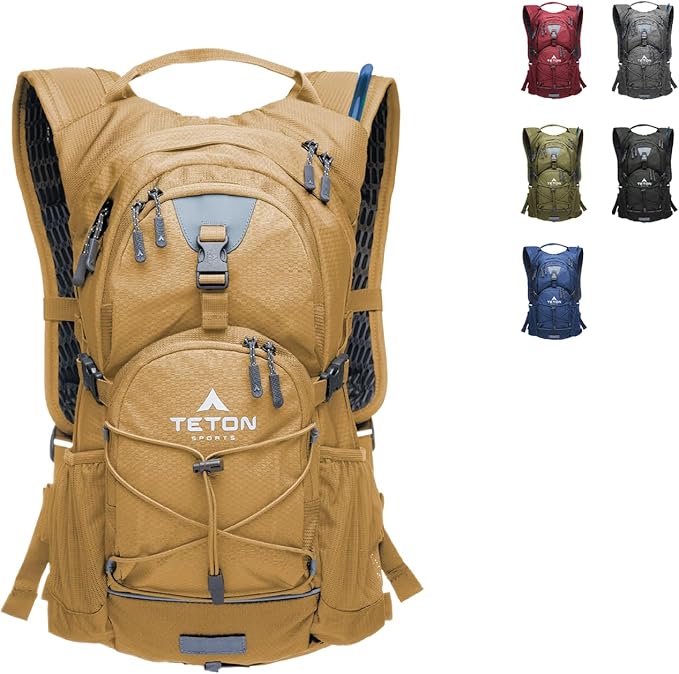 Teton Oasis/Trailrunner Hydration Backpack – Lightweight Water Pack with 2L/3L Bladder for Hiking, Running, Cycling, Biking 18L/22L Sizes – Sewn-in Rain Cover – Fits Men and Women