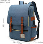 Mancio Slim Vintage Laptop Backpack For women,Men For Travel, College, Dayparks, Fits up to 15.6Inch Notebook in Blue