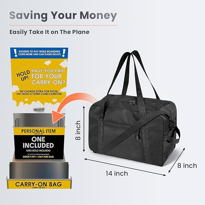 14 inch Small Gym Bag for Women & Men- Mini Duffel Bag Lightweight Carry On Bag Sports Bag for Travel,Sport,Workout-Navy Blue