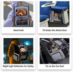 Large Cat Backpack Carrier Expandable Pet Carrier Backpack for Small Dogs Medium Cats Fit Up to 18 Lbs, Dog Carrier Backpack,Puppy Backpack Carrier, Striped